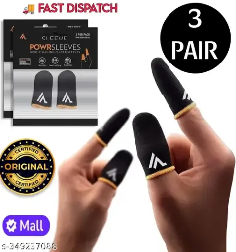 (Pack Of 3) 6Pcs New Trending Gaming Finger Gloves - Fingure Sleeves Pubg - Fingers Sleeves for Games - Free Fire Finger Sleeve - Thumb Sleeves for Gaming - Pubg Finger Sleeve - Finger Sleeves for Free Fire (Pack Of 3 ) Hand Sleeve