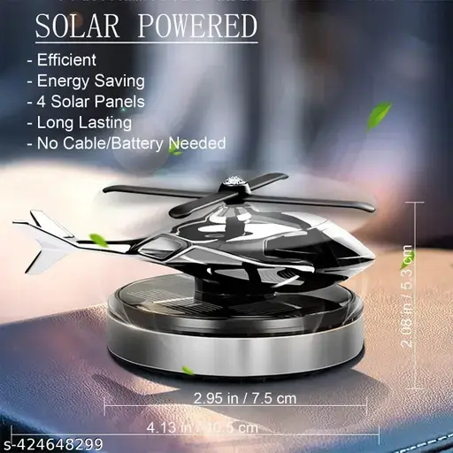 Car Air Freshner Helicopter Alloy Solar Energy Aromatherapy, Portable Car Interior Decoration Accessories With Organic Fragrance Perfume